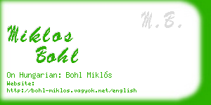 miklos bohl business card