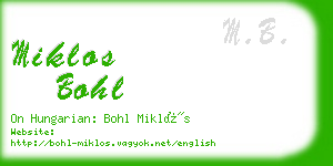 miklos bohl business card